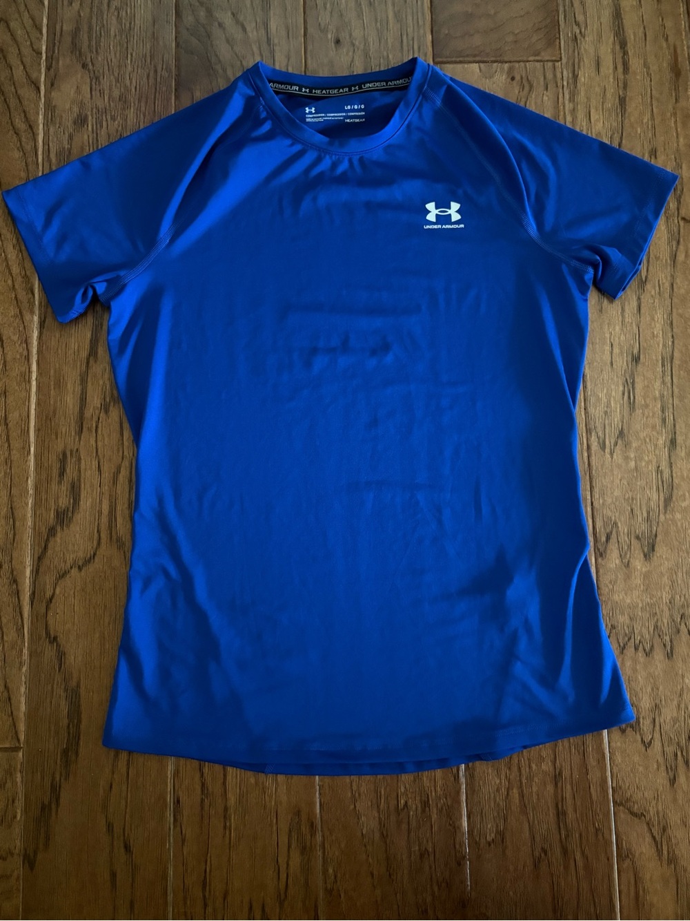 Under Armour Heatgear Compression Short Sleeve Tee Shirt Size Large Blue